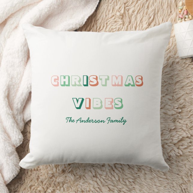 Christmas Vibes Custom White Colorful Kissen (Decke)