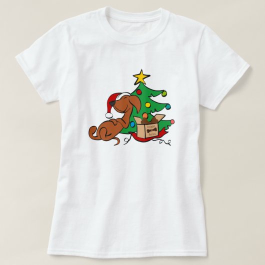 Christmas Vibes Dackel Dog T - Shirt (Design vorne)