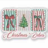 Christmas Vibes Festive Holiday Design Aufkleber (Vorderseite)