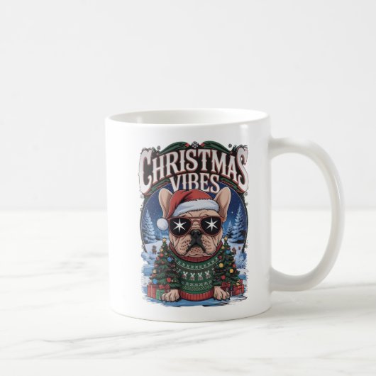 "Christmas Vibes French Bulldog Holiday Design" Kaffeetasse (Rechts)