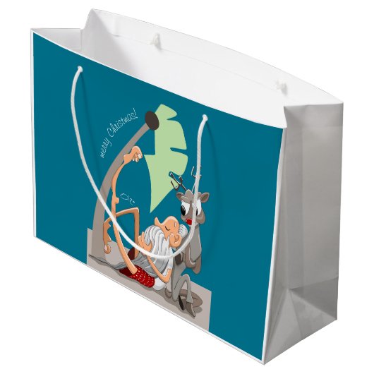 Christmas Vibes Große Geschenktüte (Rückseite Schrägansicht)