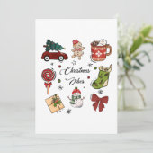 Christmas Vibes Holiday Sticker Pack Einladung (Stehend Vorderseite)