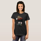 Christmas Vibes Messy Bun Plaid Leopard Xmas Tree  T-Shirt (Vorne ganz)