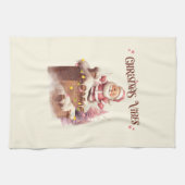 Christmas Vibes Pink Santa Geschirrtuch (Horizontal)