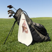 Christmas Vibes Pink Santa Golfhandtuch (Gras)