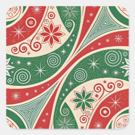 Christmas Vibes Quadratischer Aufkleber