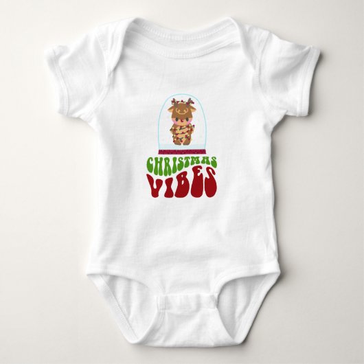 Christmas Vibes | Rentier Baby Bodysuit Baby Strampler (Vorderseite)