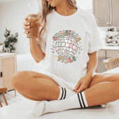 Christmas Vibes Retro Pastel Disco Ball T-Shirt