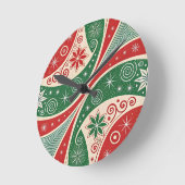 Christmas Vibes Runde Wanduhr (Winkel)