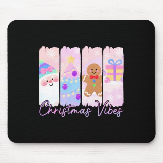 Christmas Vibes Santa Claus Xmas Tree Gingerbread Mousepad (Vorne)