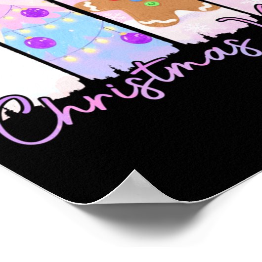 Christmas Vibes Santa Claus Xmas Tree Gingerbread Poster (Ecke)