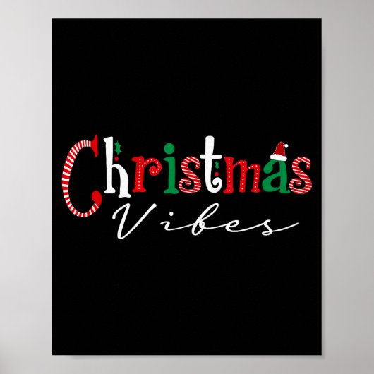 Christmas Vibes Santa Hat, Holly, Holiday Vibes Ch Poster (Vorne)
