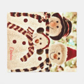 Christmas Vibes Snowman Celebration Fleecedecke (Vorderseite (Horizontal))