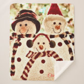 Christmas Vibes Snowman Celebration Sherpadecke (Vorderseite)