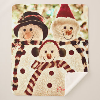 Christmas Vibes Snowman Celebration Sherpadecke