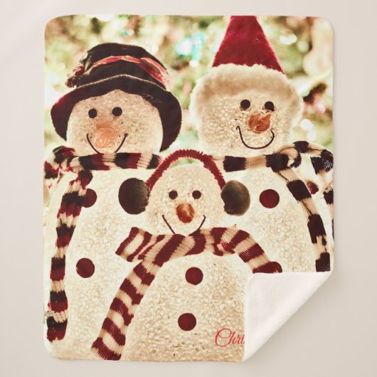 Christmas Vibes Snowman Celebration Sherpadecke (Vorderseite)