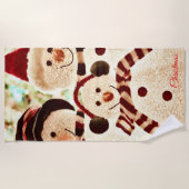 Christmas Vibes Snowman Celebration Strandtuch (Vorderseite)