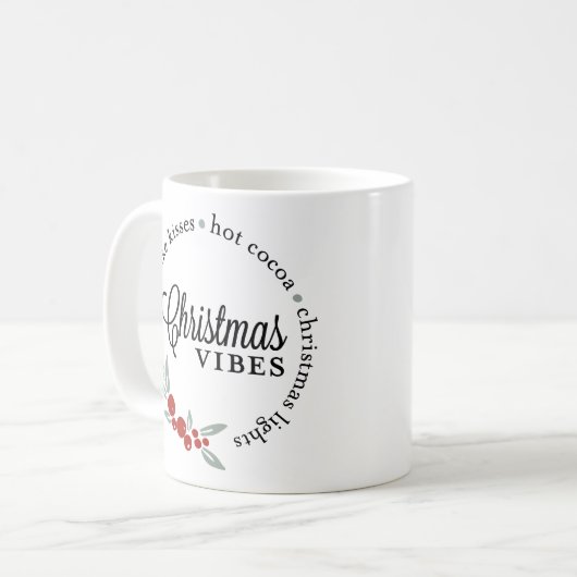 Christmas Vibes Wreath Kaffeetasse (Vorderseite Links)