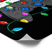 Christmas Video Game Controller Hat Santa Gamer Bo Poster (Ecke)