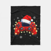 Christmas Video Game Controller Santa Hat Gamer Bo Fleecedecke (Vorderseite)