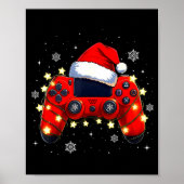 Christmas Video Game Controller Santa Hat Gamer Bo Poster (Vorne)