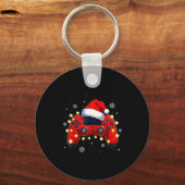 Christmas Video Game Controller Santa Hat Gamer Bo Schlüsselanhänger (Vorderseite)