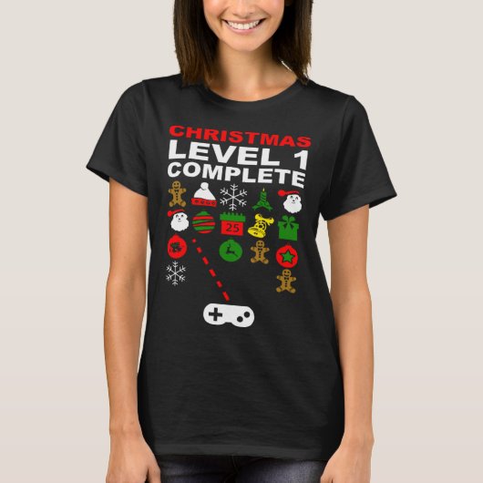Christmas Video Gaming Decoration Invaders Gamer T-Shirt (Vorderseite)