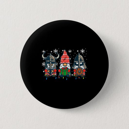 Christmas Viking Gnomes Funny Nordic Xmas Men Wome Button (Vorderseite)