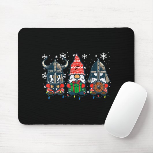 Christmas Viking Gnomes Funny Nordic Xmas Men Wome Mousepad (Mit Mouse)