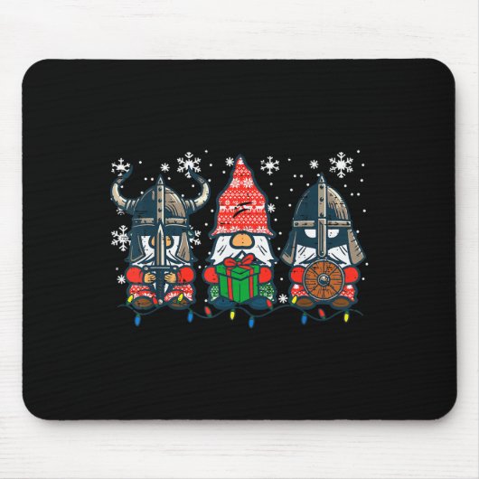 Christmas Viking Gnomes Funny Nordic Xmas Men Wome Mousepad (Vorne)