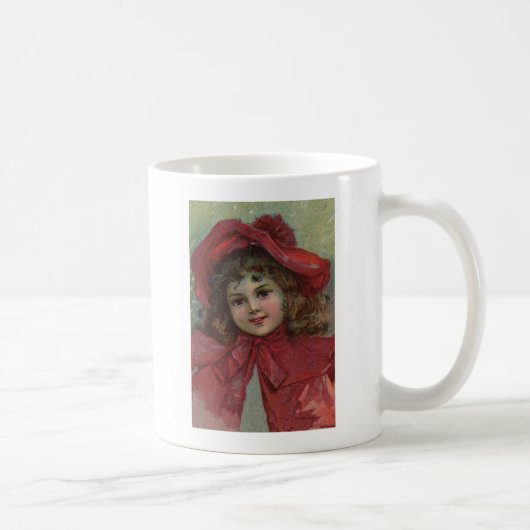 Christmas Viktorianisch Child Red Hat Girl Portrai Kaffeetasse (Rechts)