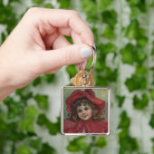 Christmas Viktorianisch Child Red Hat Girl Portrai Schlüsselanhänger (Hand)