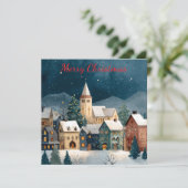 Christmas Village Feiertagskarte (Stehend Vorderseite)