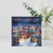 Christmas Village Feiertagskarte (Stehend Vorderseite)