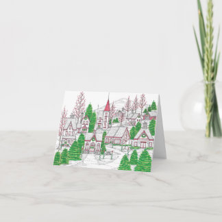 Christmas Village Greeting Card Karte