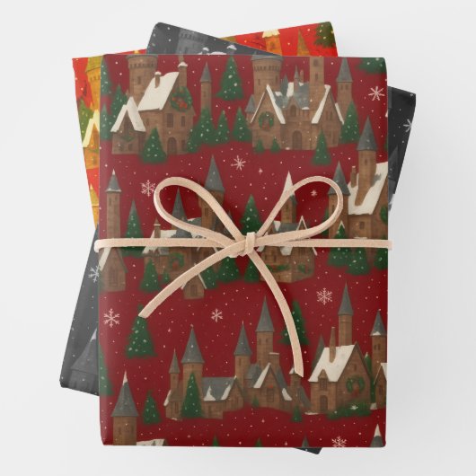 Christmas Village Holiday Wrapping Paper – Festive Geschenkpapier Set (Beispiel)