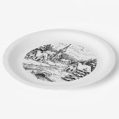 Christmas  Village in Winter Pappteller (Schrägansicht)