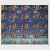 Christmas Village | Reindeer, Elf, Squirrel & Fox Geschenkpapier (Flach)