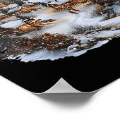 Christmas Village Town Holiday Winter Scene Festiv Poster (Ecke)