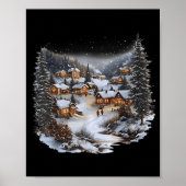 Christmas Village Town Holiday Winter Scene Festiv Poster (Vorne)