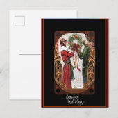 Christmas Vintag Art Deco Couple Postkarte (Vorne/Hinten)