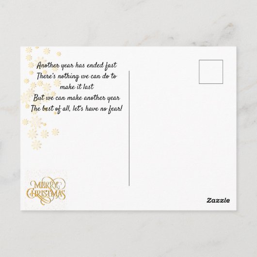 Christmas. Vintag. Herzlichen Glückwunsch. Postkarte (Rückseite)