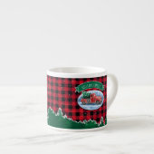 Christmas Vintag Red Truck Buffalo Karierter Name Espressotasse (Vorderseite Rechts)