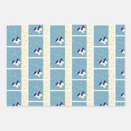 Christmas Vintag Scottie Dogs Pattern Geschenkpapier Set