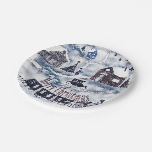 Christmas , Vintage Pappteller (Schrägansicht)