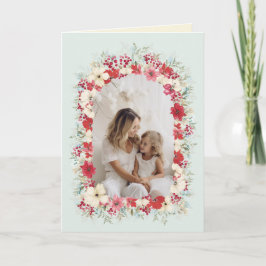 christmas vintage poinsettia arch photo folded feiertagskarte