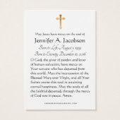 Christmas Virgin Mary  Funeral Memorial Holy Card (Rückseite)