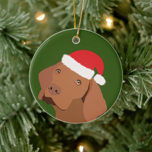Christmas Vizsla Dog Keramik Ornament (Baum)