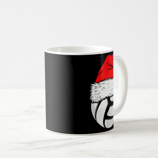 Christmas Volleyball Ball Santa Hat Xmas Matching  Kaffeetasse (VorderseiteRechts)