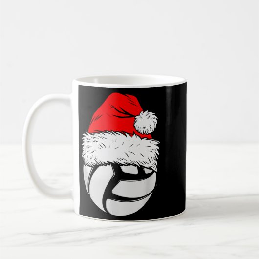 Christmas Volleyball Ball Santa Hat Xmas Matching  Kaffeetasse (Links)